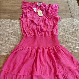 Ramy Brook Vibrant Pink Ruffle mini dress